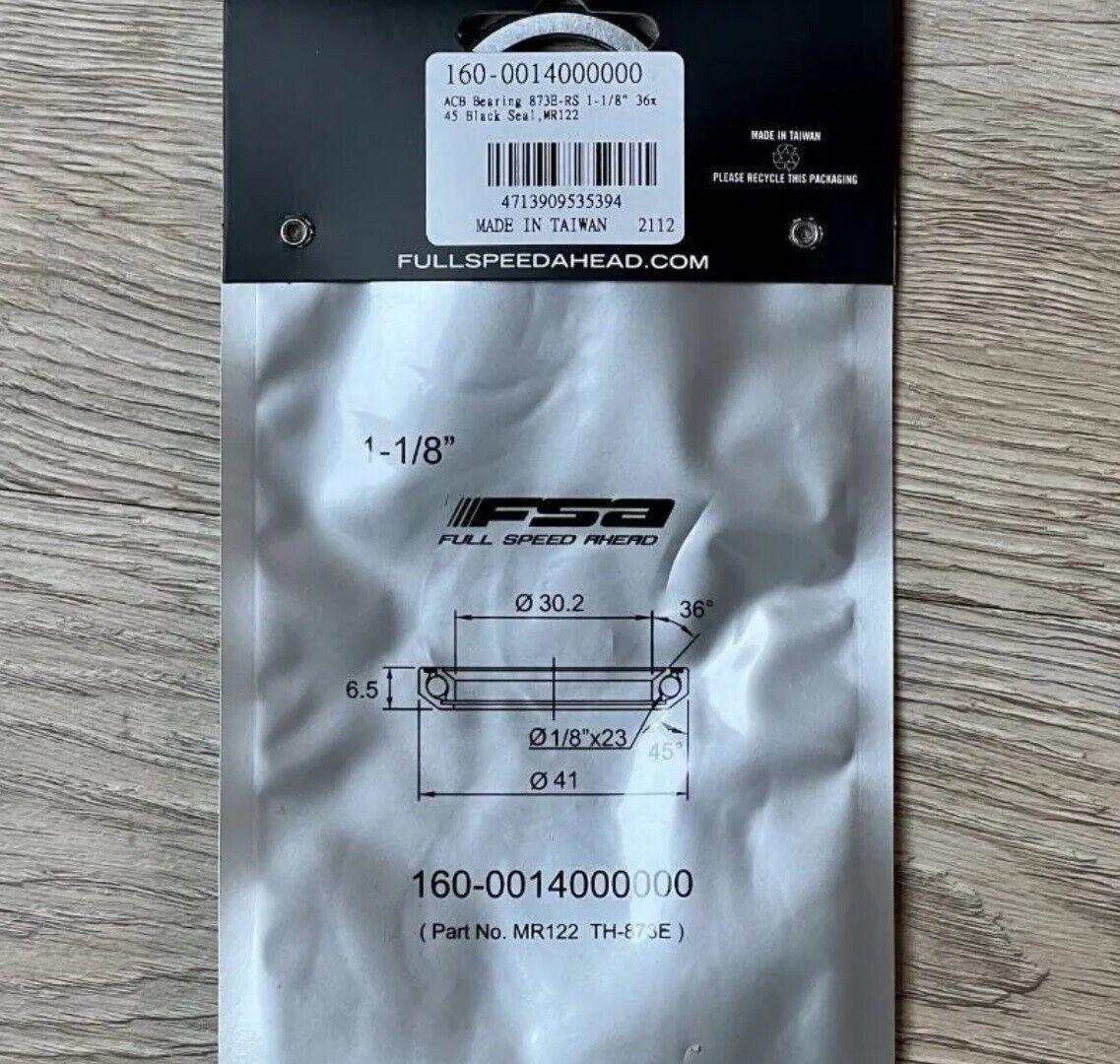Genuine FSA Headset Bearing 1.1/8" 6.5x30.2x41mm 36°×45° MR122 TH-873E 160-0014 - BIKEWARE