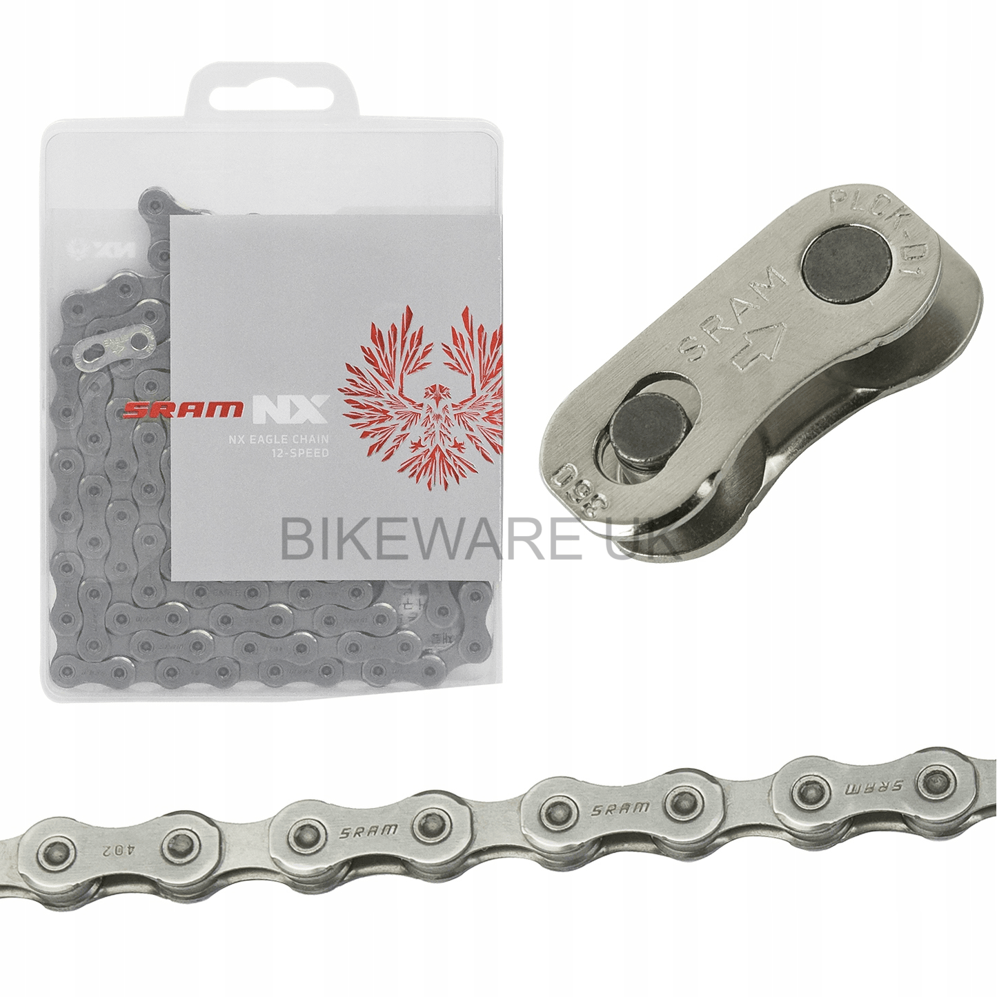Boxed SRAM PC NX Eagle Chain 12 speed 126 Links Silver BIKEWARE